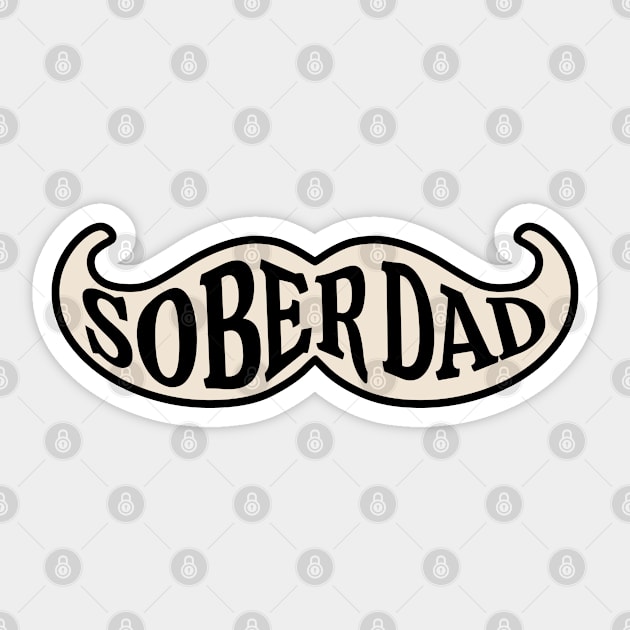 Sober Dad Moustache Sticker by SOS@ddicted